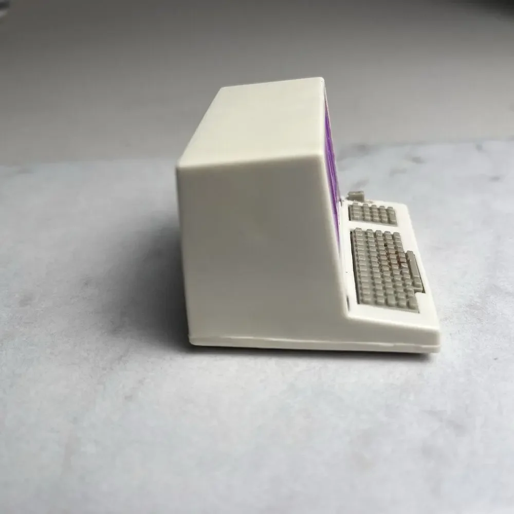 Vintage Barbie Computer Accessory 1989 Mattel Purple Screen Windup Toy WORKS - Picture 3 of 11